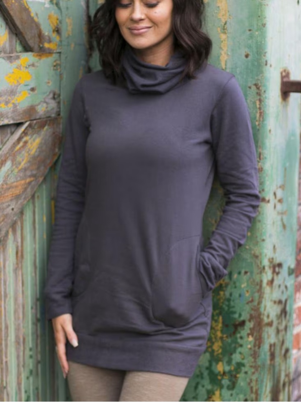 Maya Fleece Tunic Dress - Gray